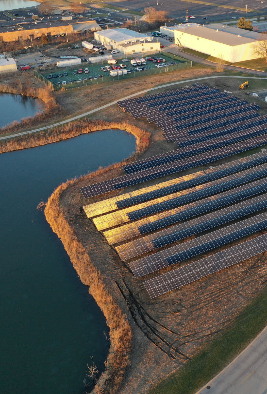 Engineer working on solar farm